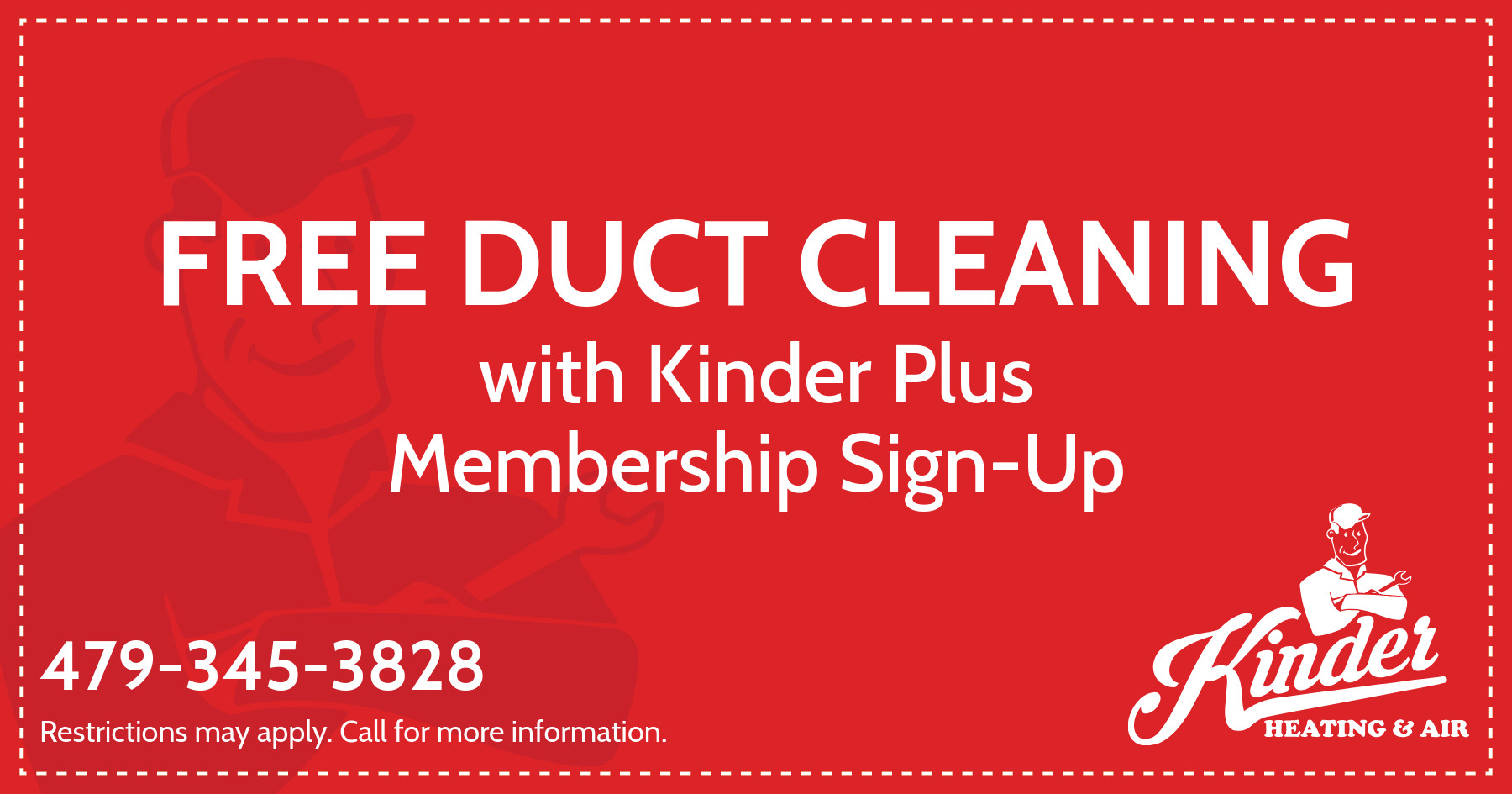 Free Duct Cleaning with Kinder Plus Membership Sign-Up